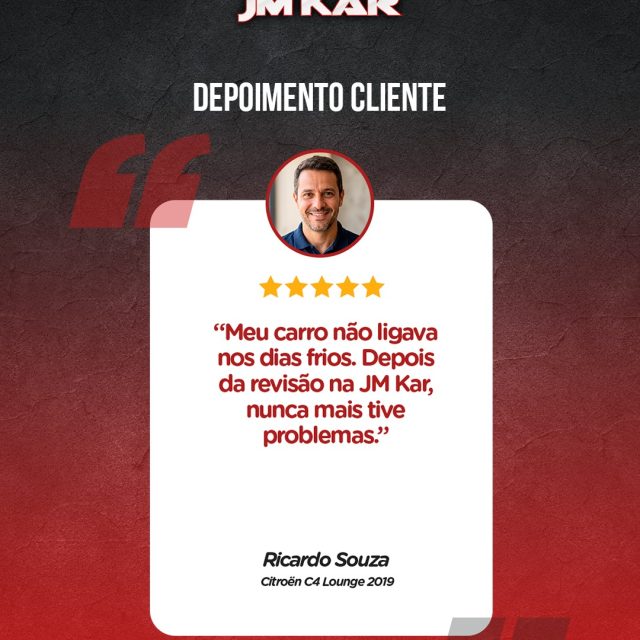 💬 DEPOIMENTO DE QUEM CONHECE E CONFIOU!

“Meu carro não ligava nos dias frios. Depois da revisão na JM Kar, nunca mais tive problemas.”
— Ricardo Souza — Citroën C4 Lounge 2019

🚗 Aqui, cada depoimento é uma prova do nosso compromisso com a qualidade e a confiança!

👉 Pequenos cuidados geram grandes diferenças.

📱 Agende sua revisão pelo WhatsApp:
(14) 99841-5306

#ClienteSatisfeito #CaseDeSucesso #JMKar #AutoridadeAutomotiva #InvernoSeguro