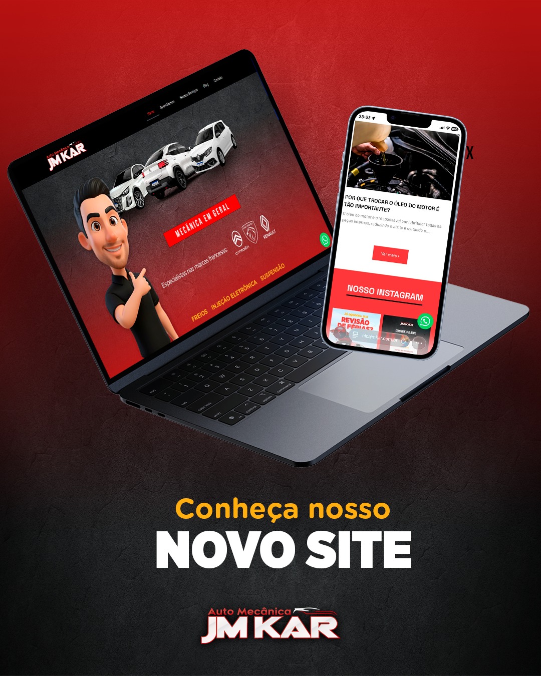 Conheça nosso site! 🌐

Agora ficou ainda mais fácil acompanhar tudo da JM KAR!
No nosso site, você encontra:

📖 Blog com dicas exclusivas de manutenção
🔧 Nossos serviços especializados
📞 E todos os nossos canais de contato

Tudo organizado para sua comodidade!
Acesse o link na nossa bio e explore!

#JMKAR #NovoSite #BlogDaOficina #MecânicaOnline #DicasDeCarro #SiteNovo #ConheçaNossoSite
